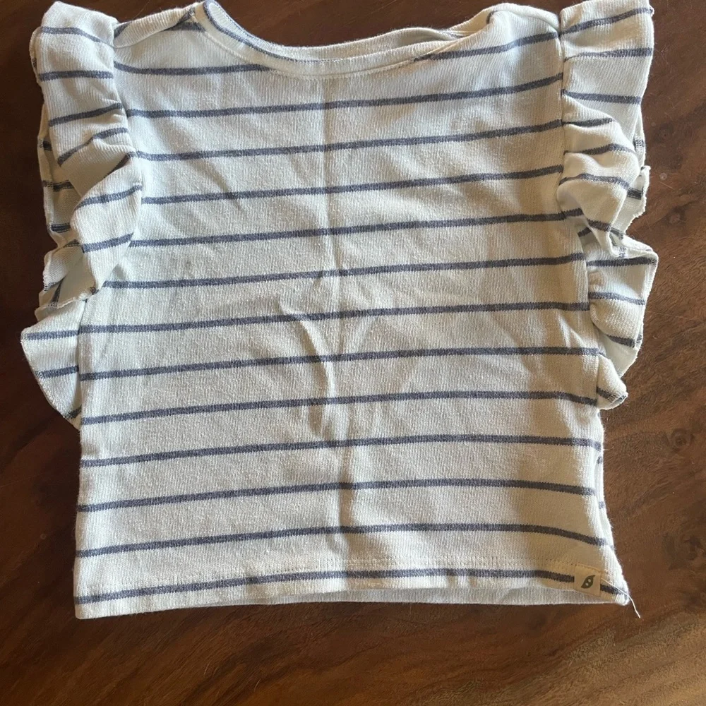 Striped Ruffle Sleeve Kids Top - Picture 1 of 1